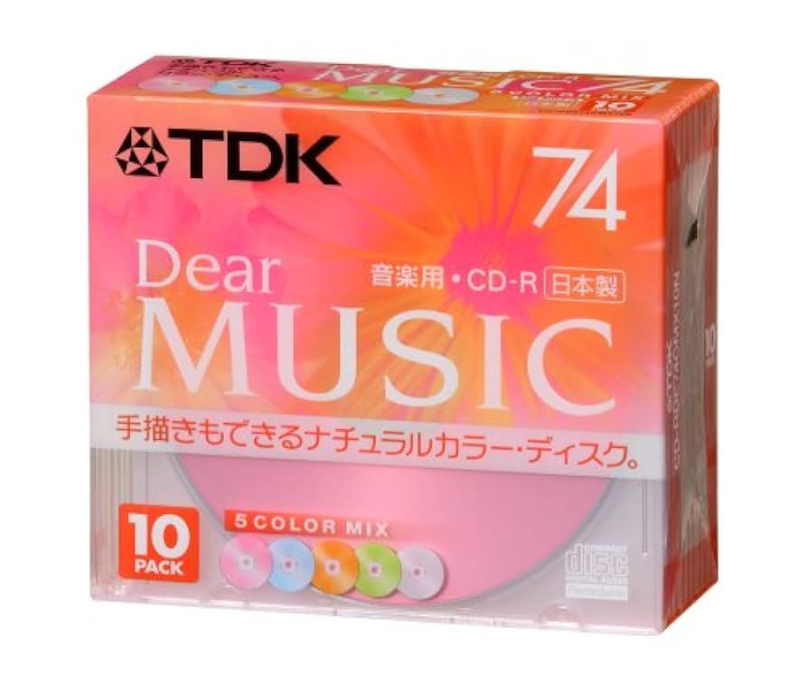 Amazon.co.jp: TDK CD-R 音楽用 74分 日本製 カラーミックス